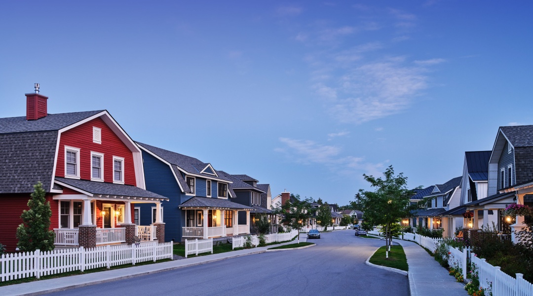 Ladyfield streetscape at dusk